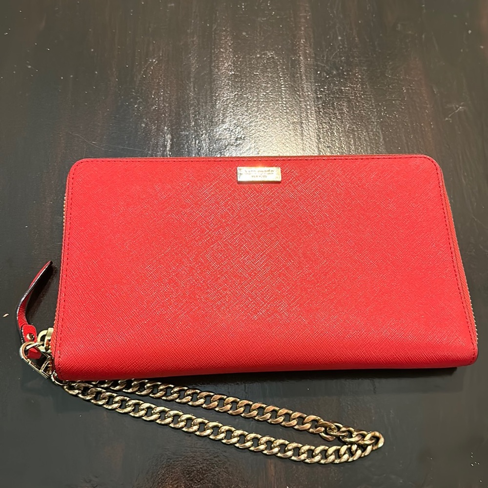 Kate Spade orange-red wallet/wristlet